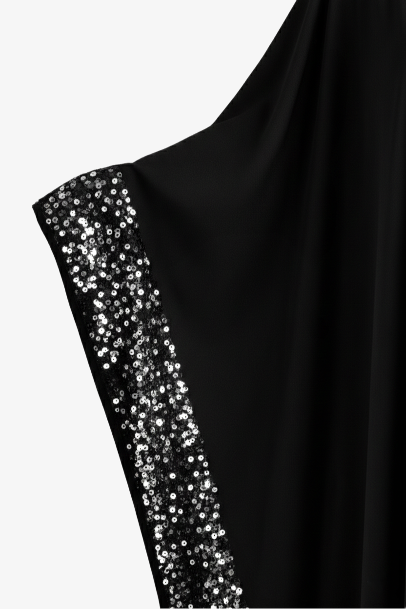 Sequin-Trimmed Abaya
