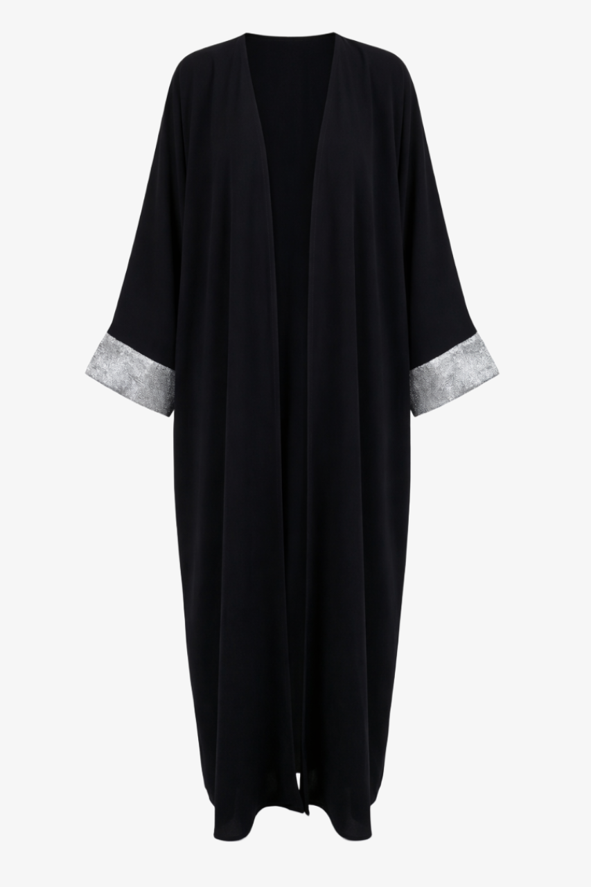 Contrast Cuff Maxi Cardigan