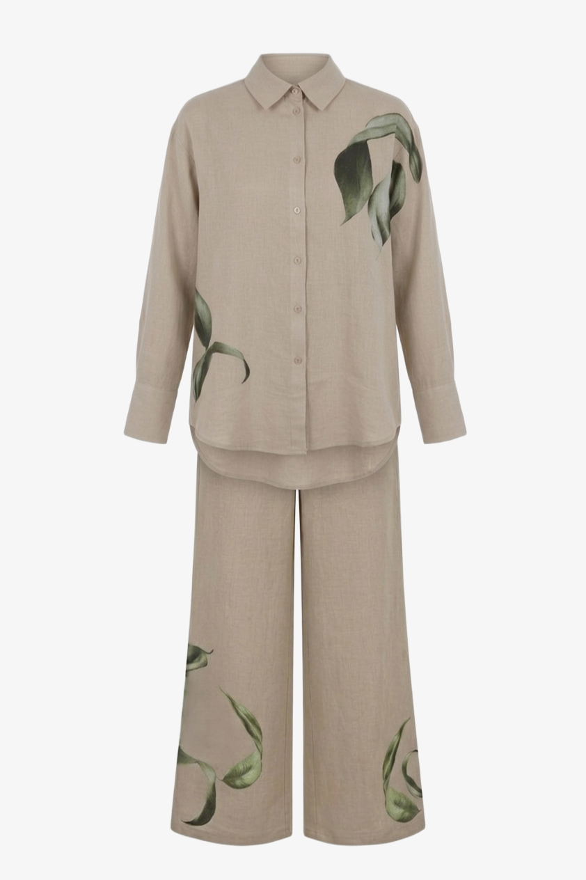 Leaf Print Lounge Set