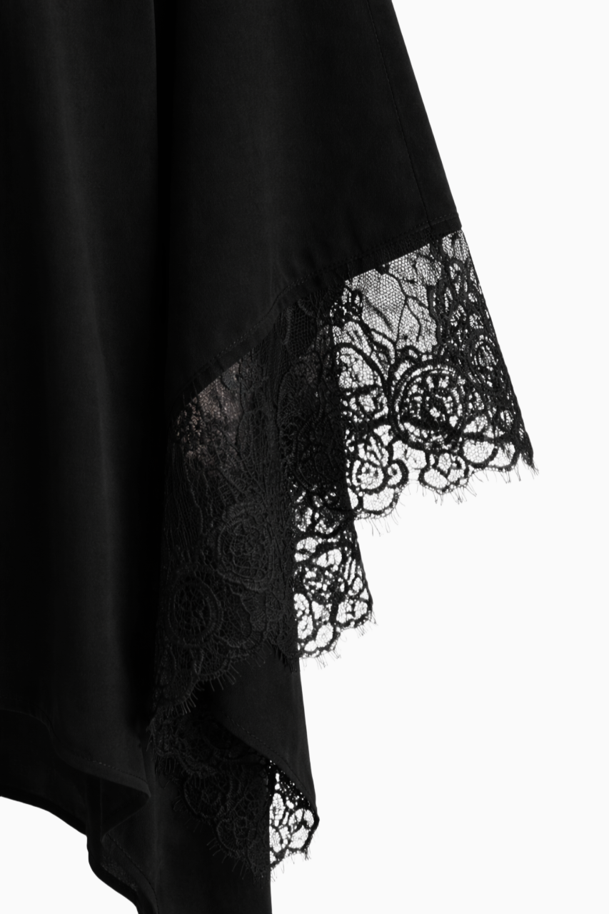 Lace-Trimmed Poncho Shirt