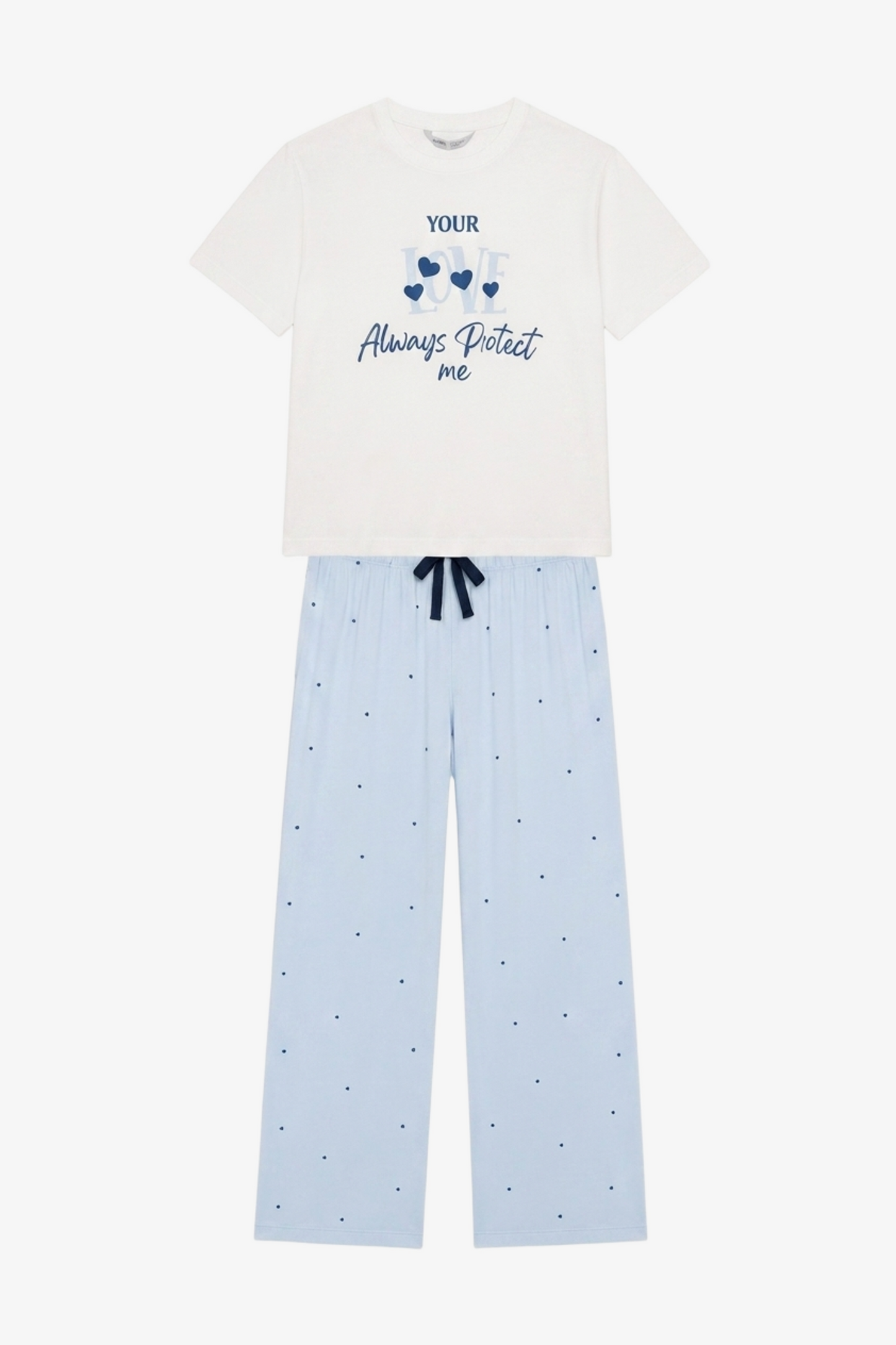 Printed-Dotted Pyjama Set