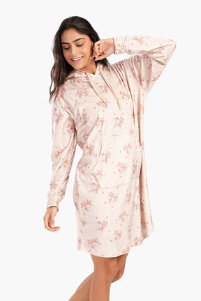 Printed Velvet Short Nightgown