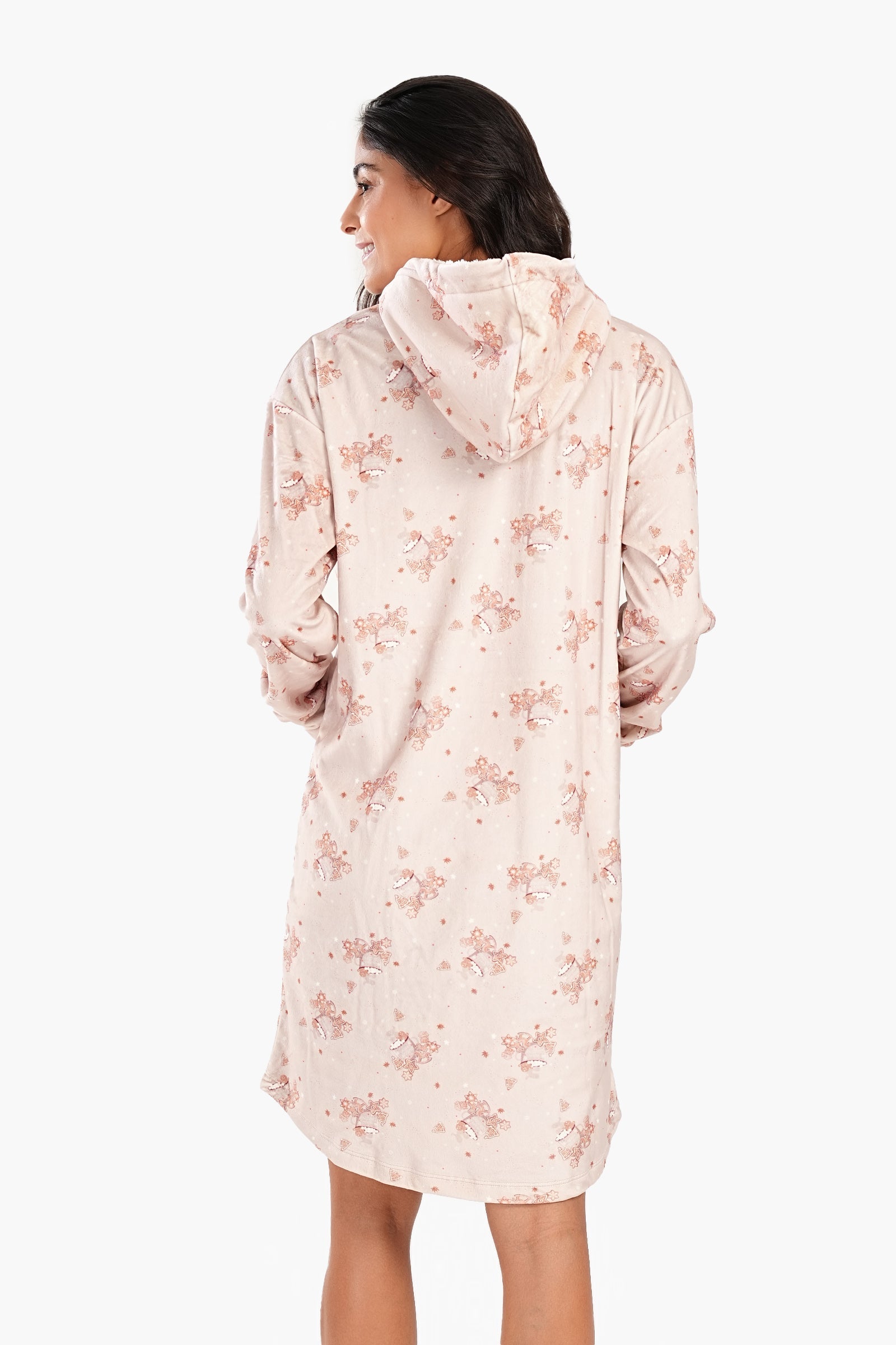 Printed Velvet Short Nightgown