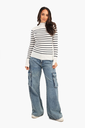 Pullover with Horizontal Stripes