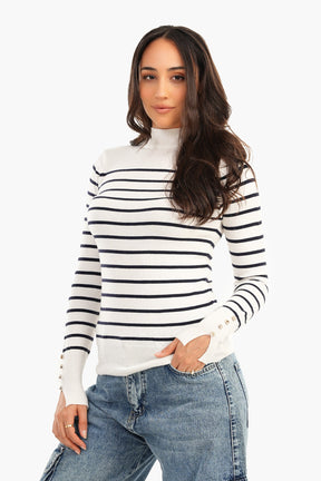 Pullover with Horizontal Stripes