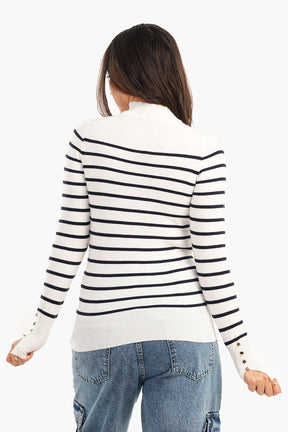 Pullover with Horizontal Stripes