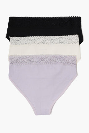 Pack of 3 Brief Panties with Lace - Carina - كارينا