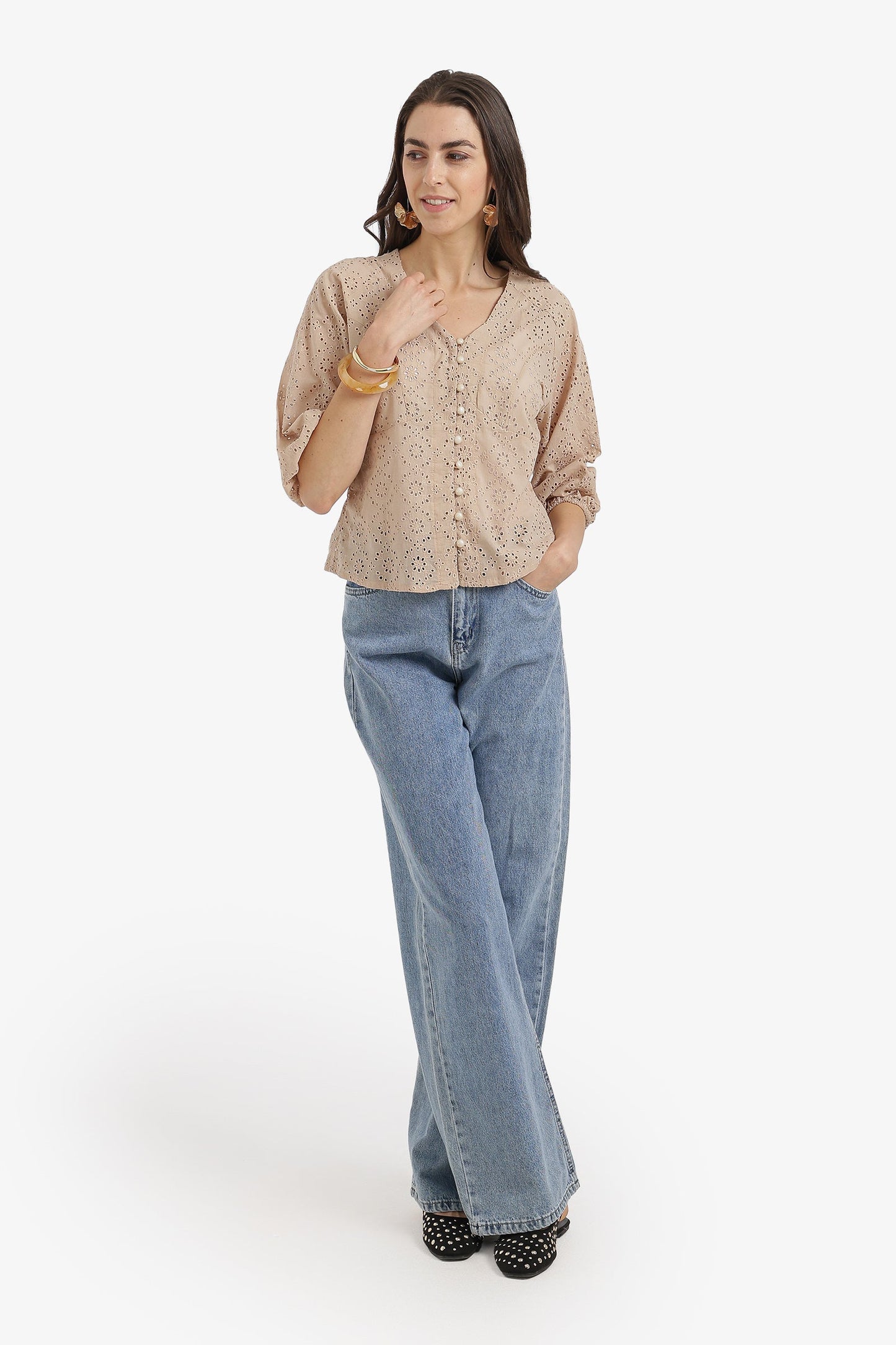 Floral Perforated Top