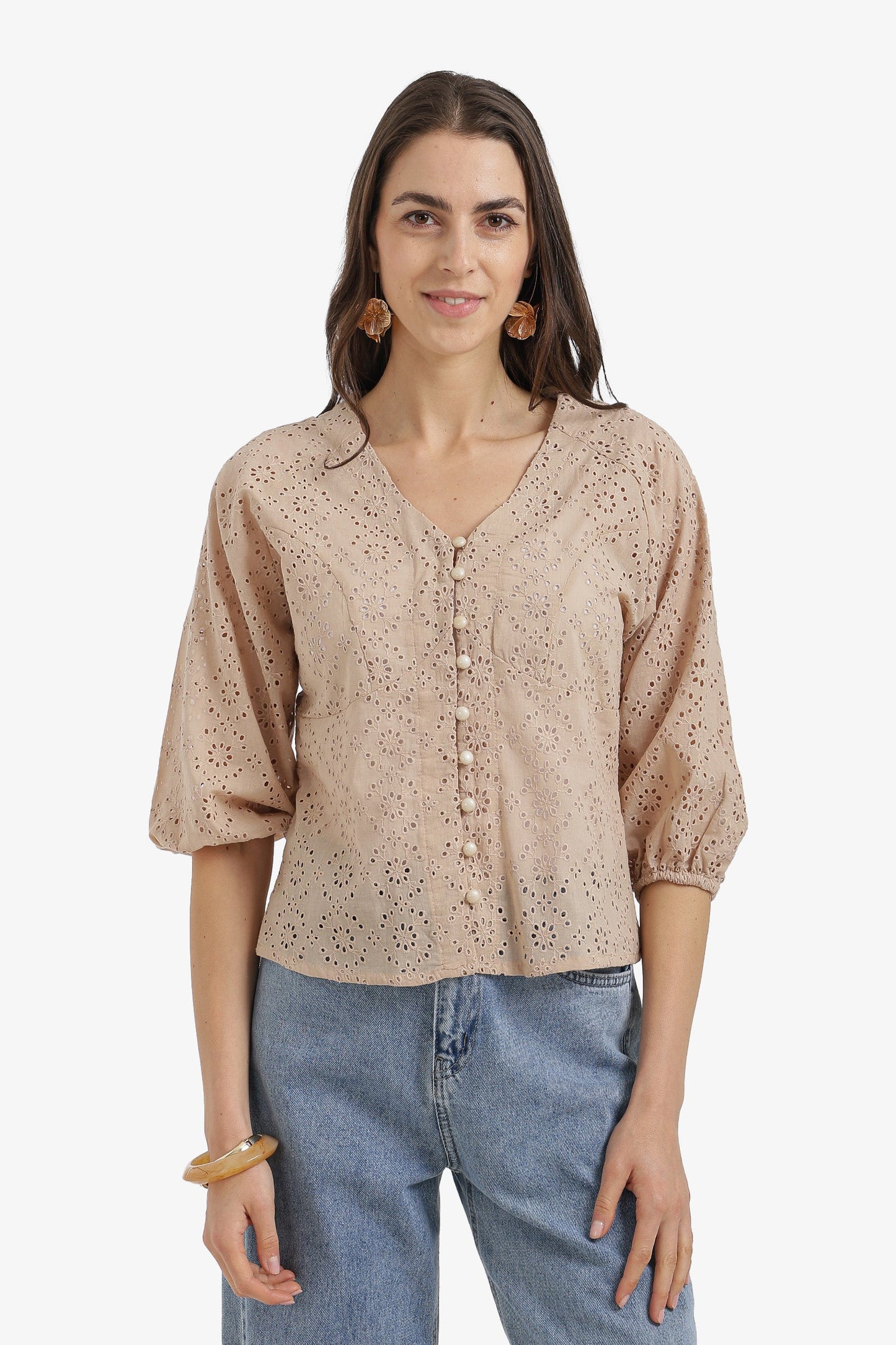 Floral Perforated Top