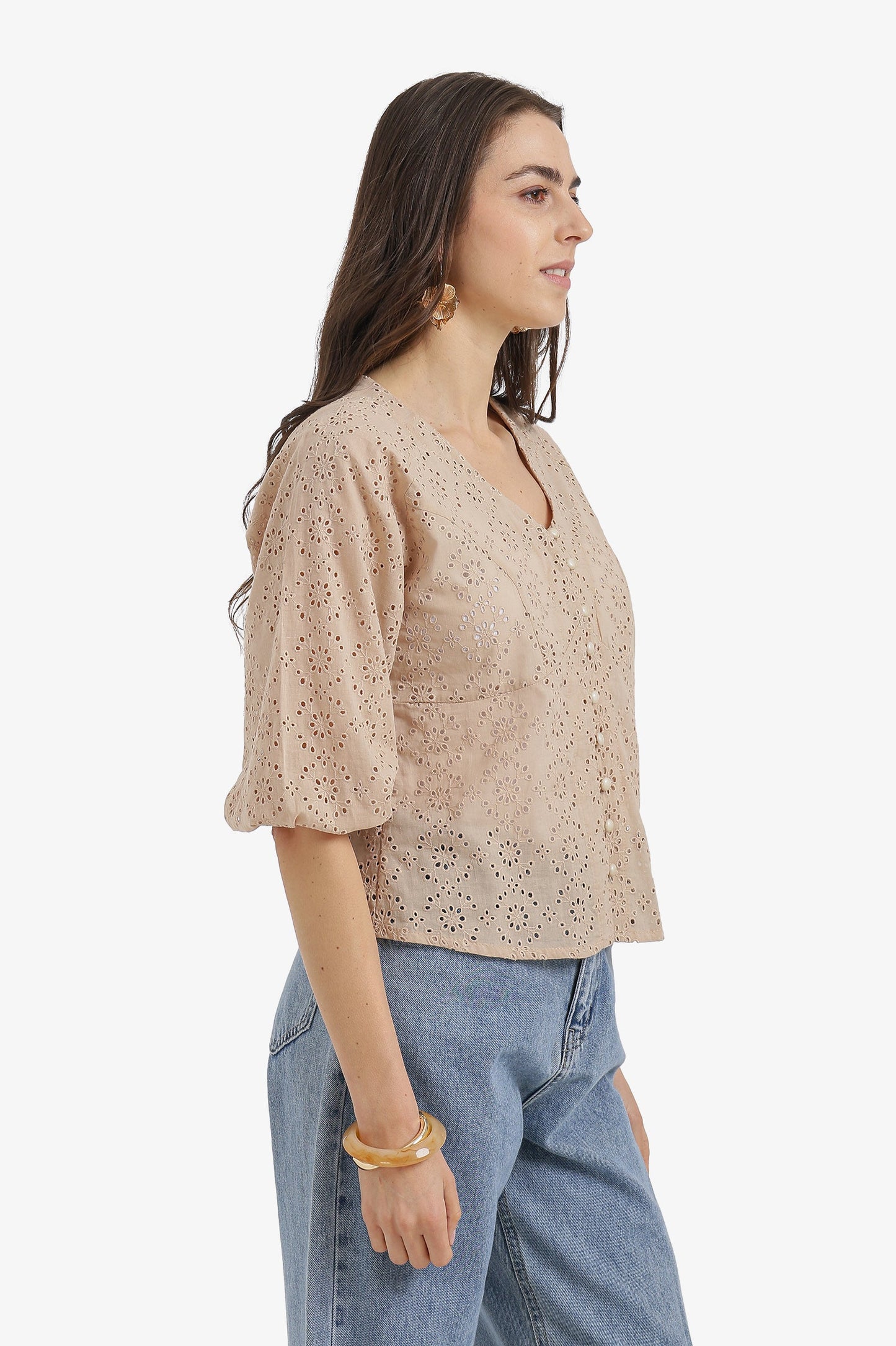 Floral Perforated Top