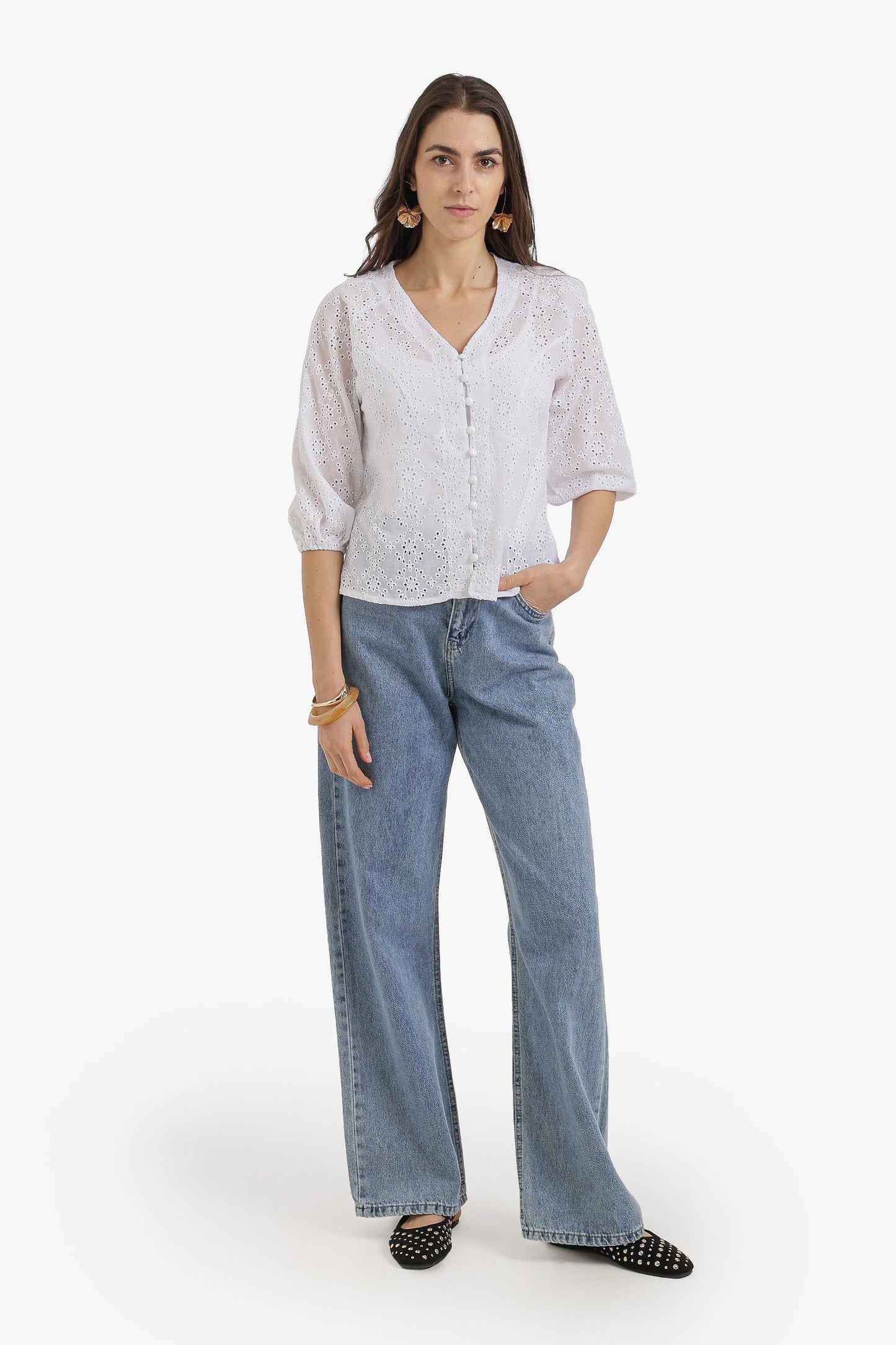 Floral Perforated Top