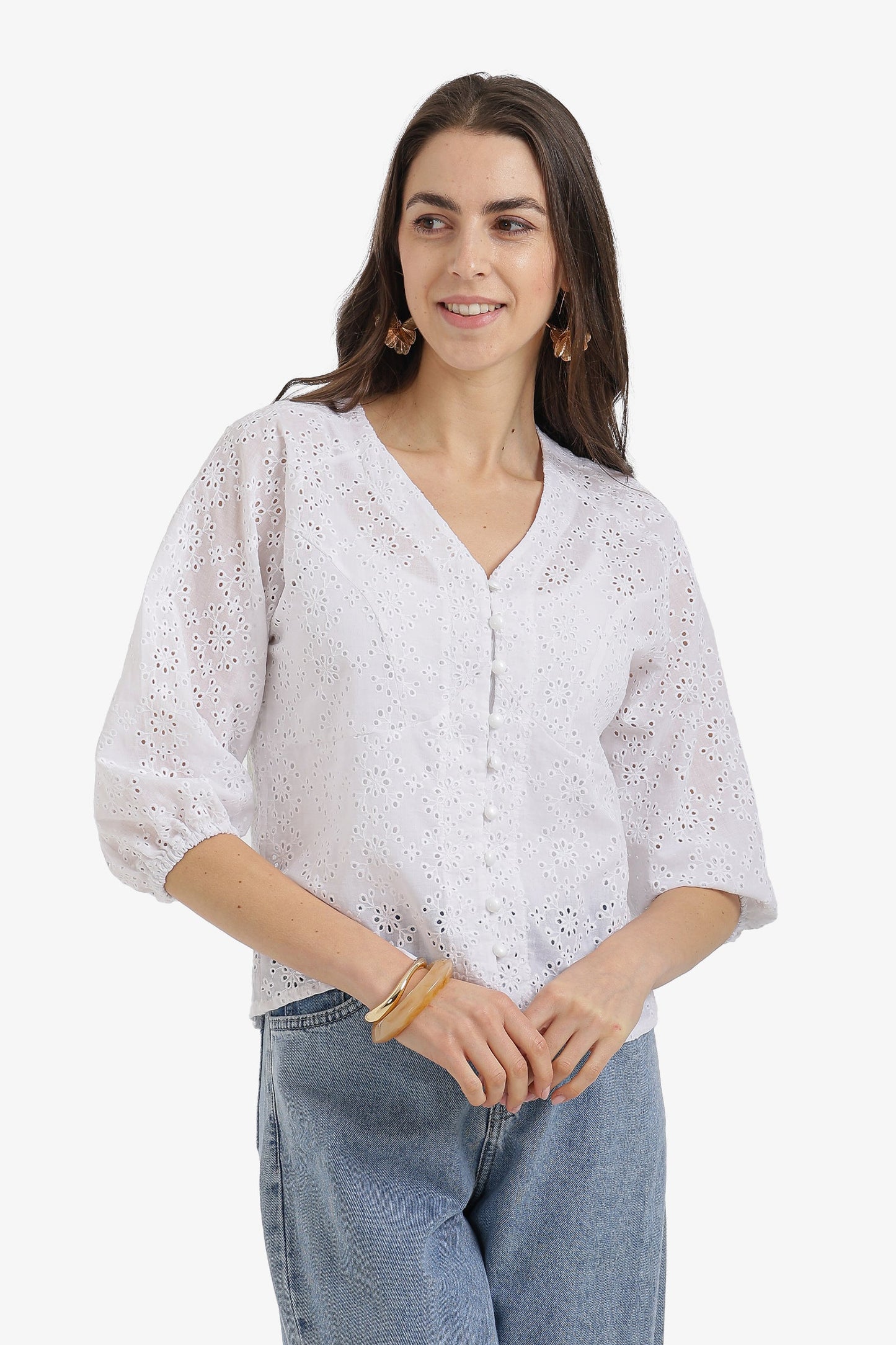 Floral Perforated Top