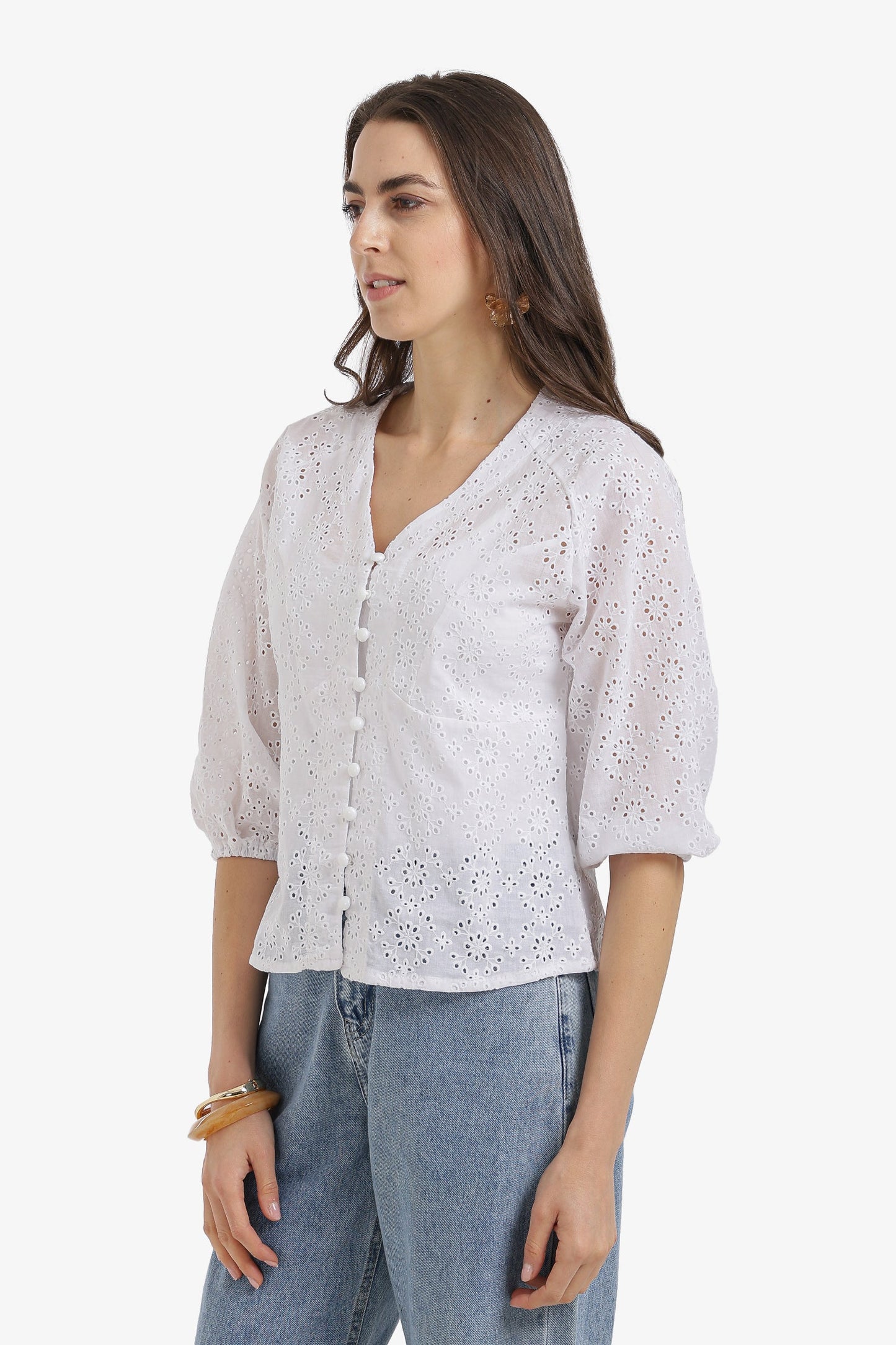Floral Perforated Top