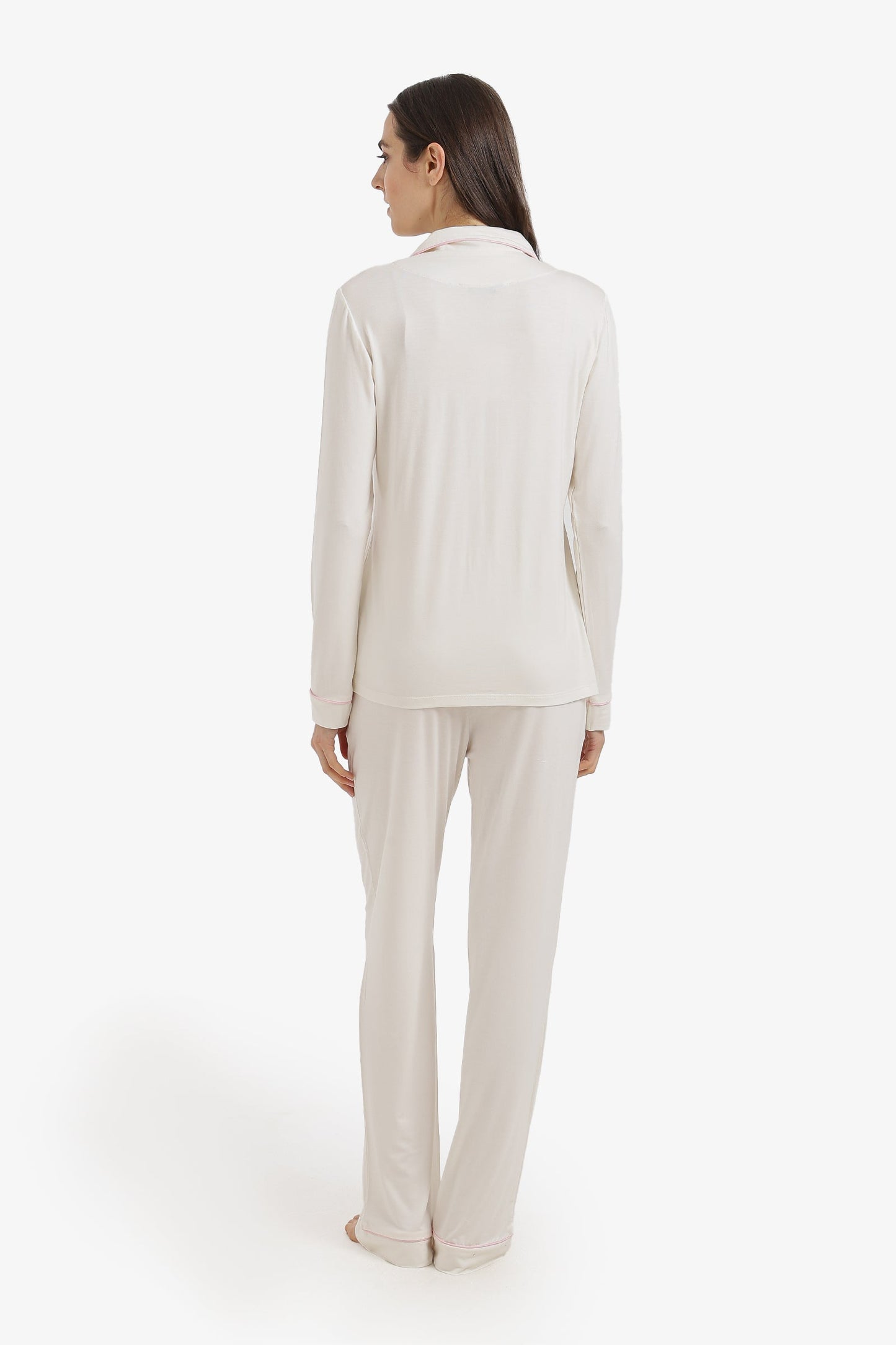 Contrast-Pipe Pyjama Set