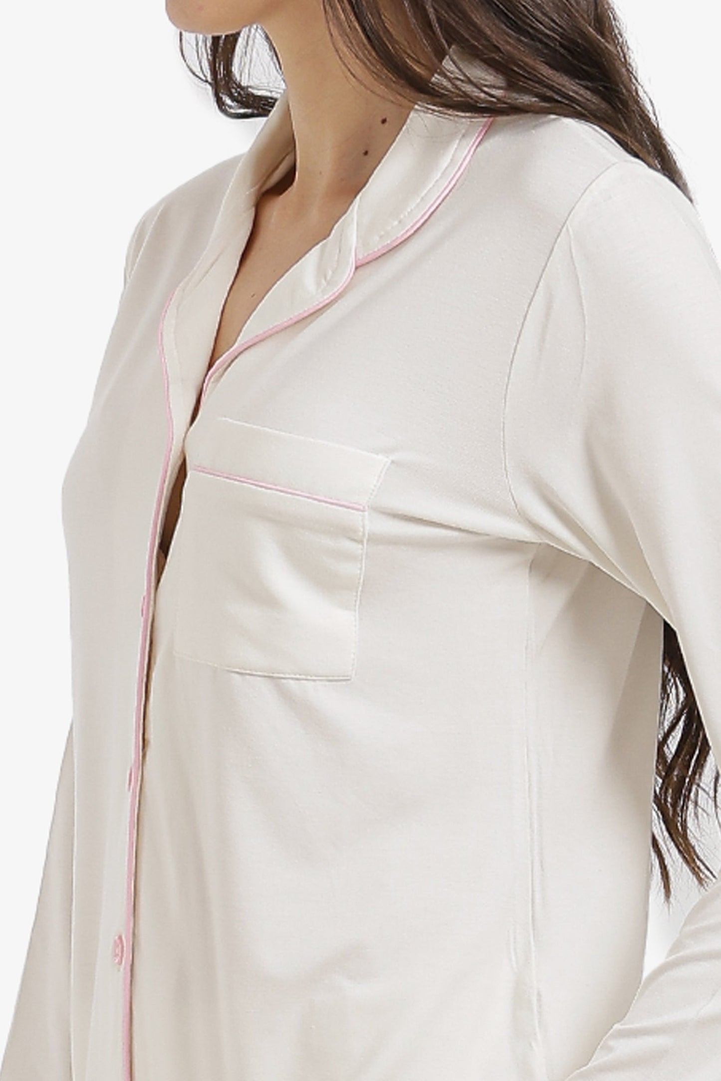 Contrast-Pipe Pyjama Set