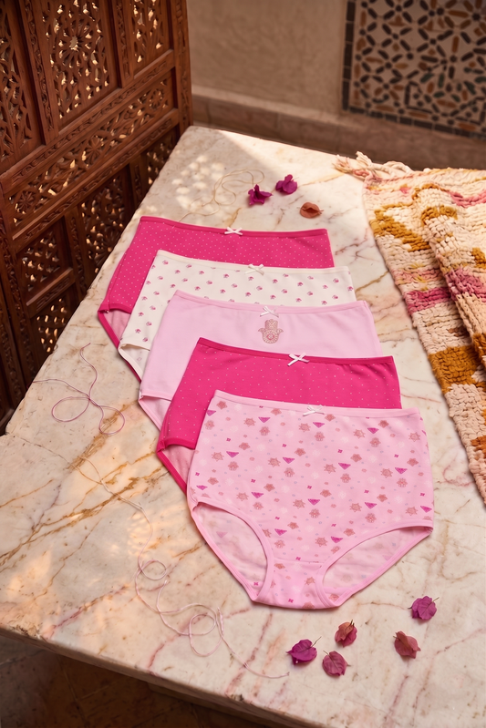 Pack of 5 Colored Full Brief Panties