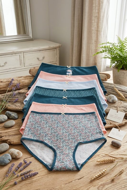 Pack of 7 Colored Full Brief Panties