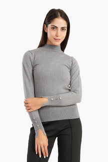 Pullover with Cuff Slits