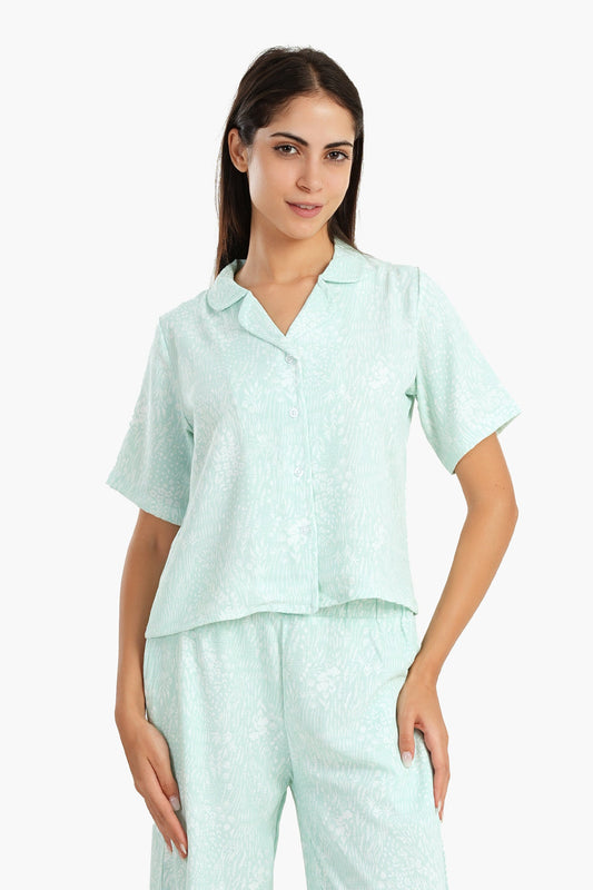 Self Pattern Pyjama Shirt Top