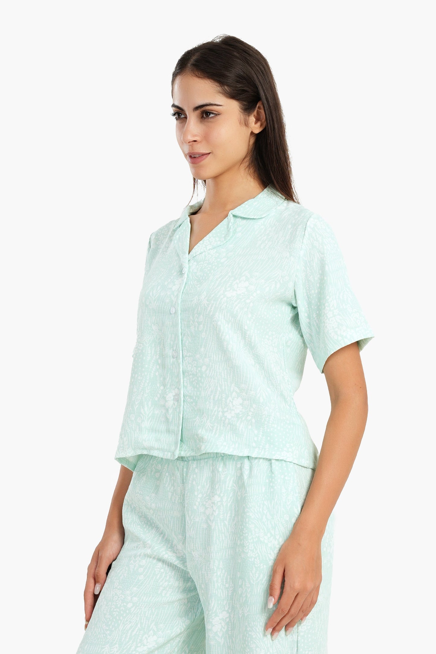 Self Pattern Pyjama Shirt Top