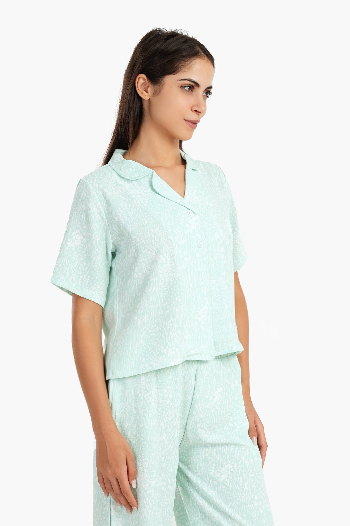 Self Pattern Pyjama Shirt Top