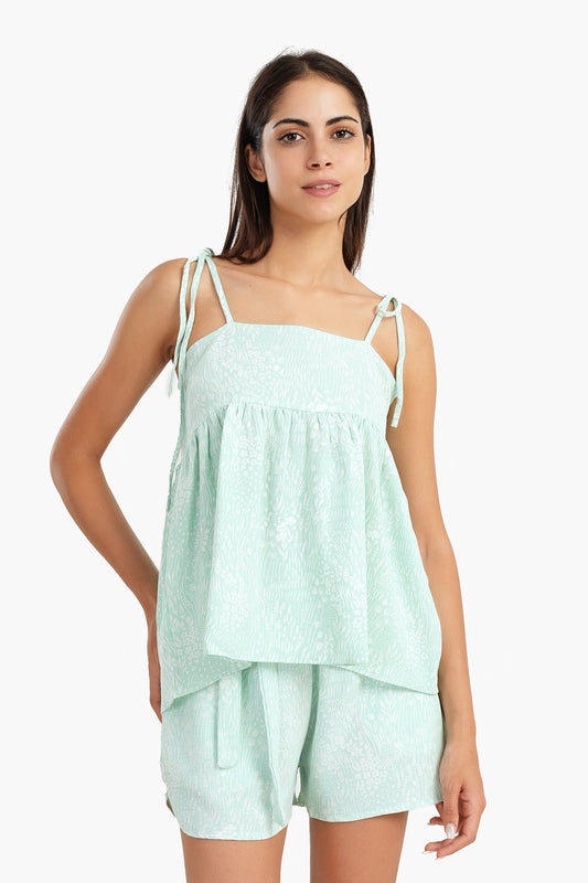 Self Pattern Pyjama Top