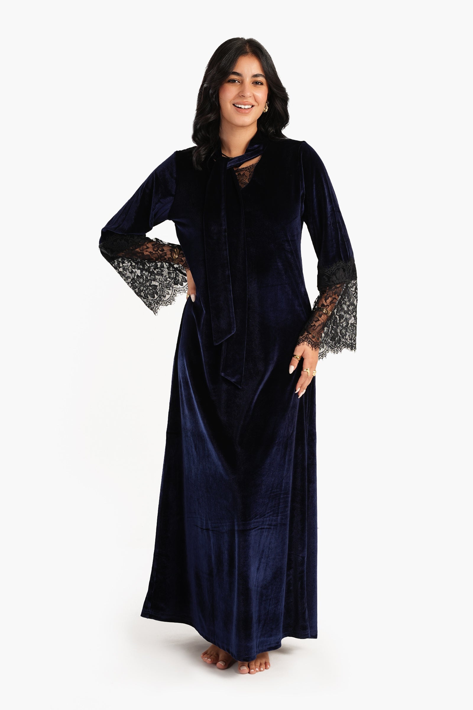 Velvet & Lace Maxi Nightgown