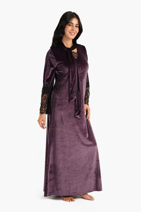 Velvet & Lace Maxi Nightgown