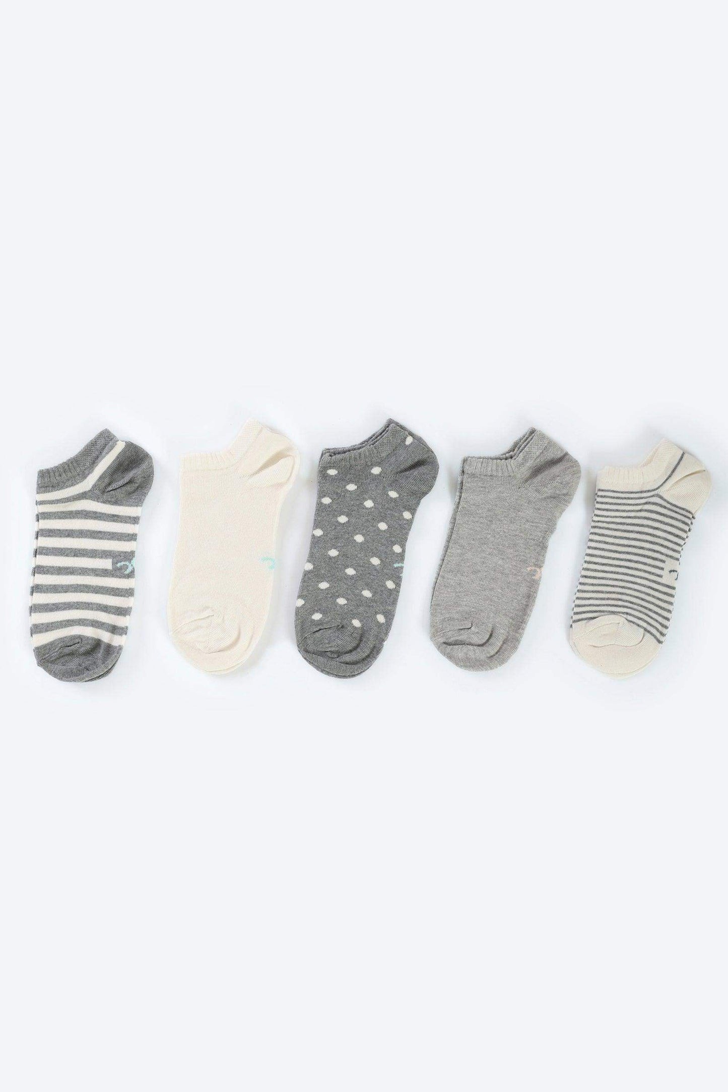 Cotton Ankle Socks - 5 Pairs - Carina - كارينا