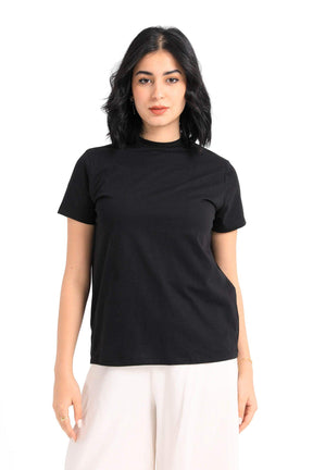 Cotton High Neck T-Shirt - Carina - كارينا