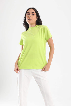 Cotton High Neck T-Shirt - Carina - كارينا