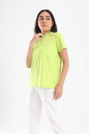 Cotton High Neck T-Shirt - Carina - كارينا