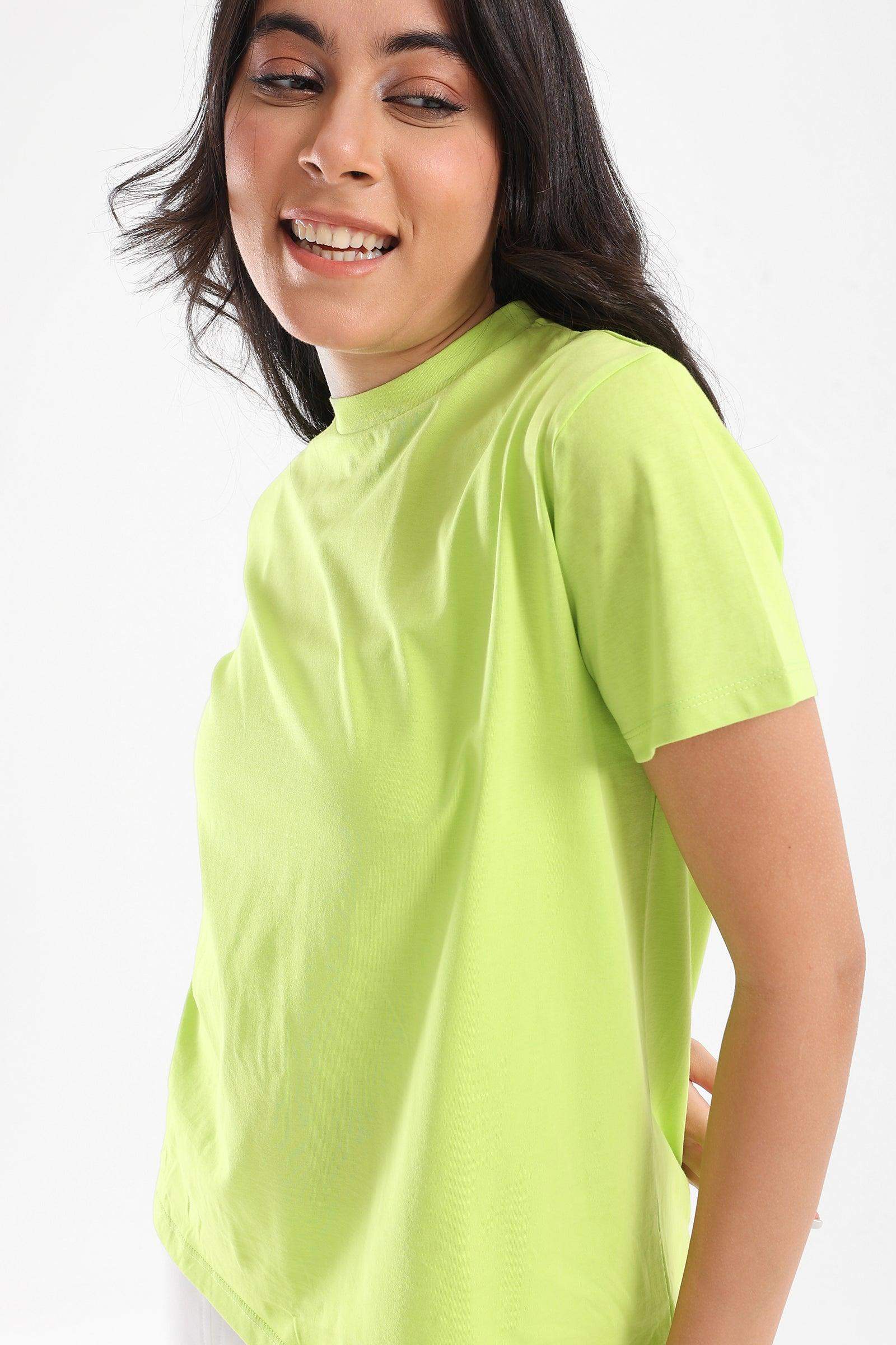 Cotton High Neck T-Shirt - Carina - كارينا