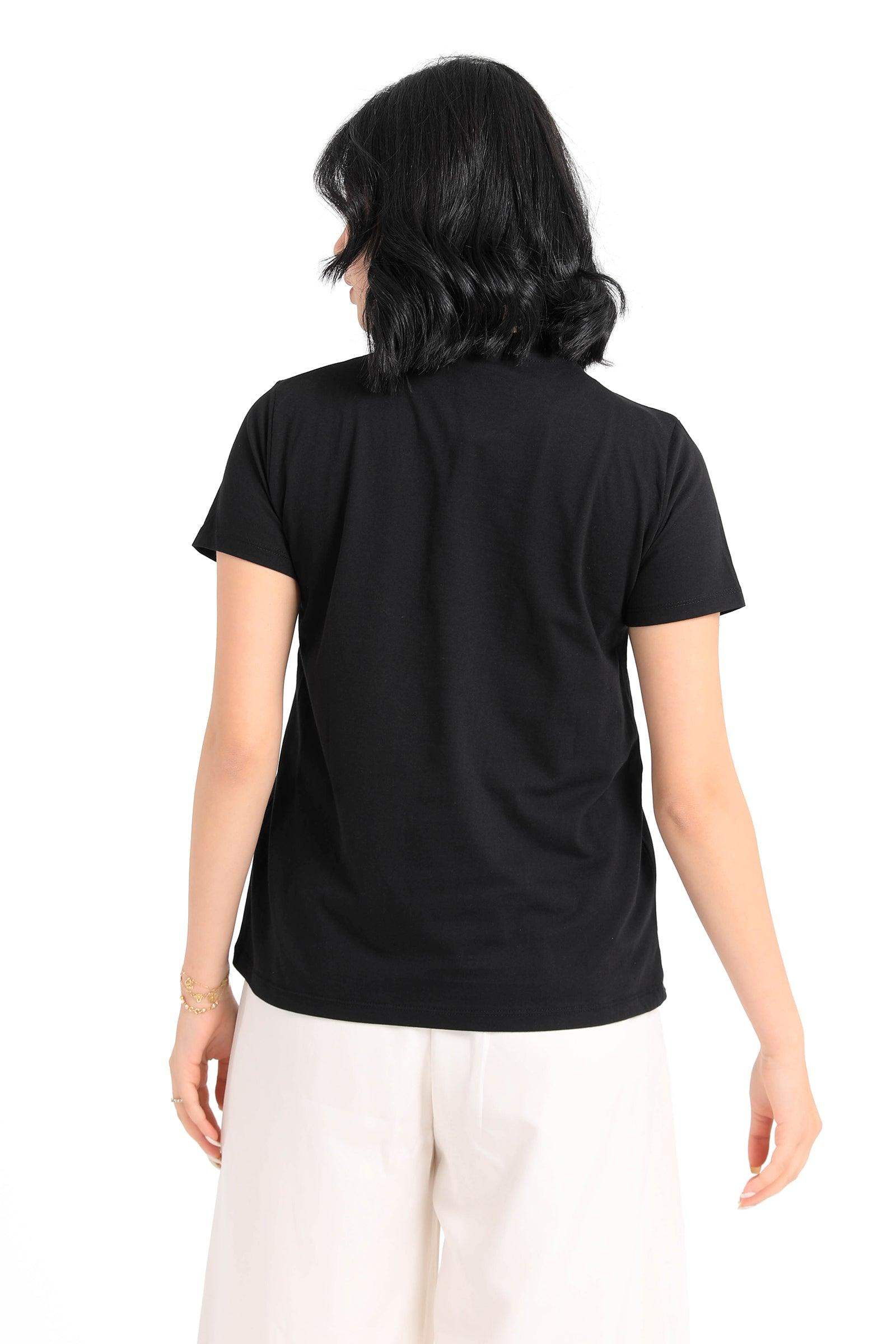 Cotton High Neck T-Shirt - Carina - كارينا