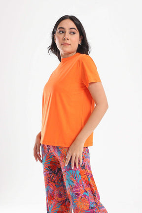 Cotton High Neck T-Shirt - Carina - كارينا