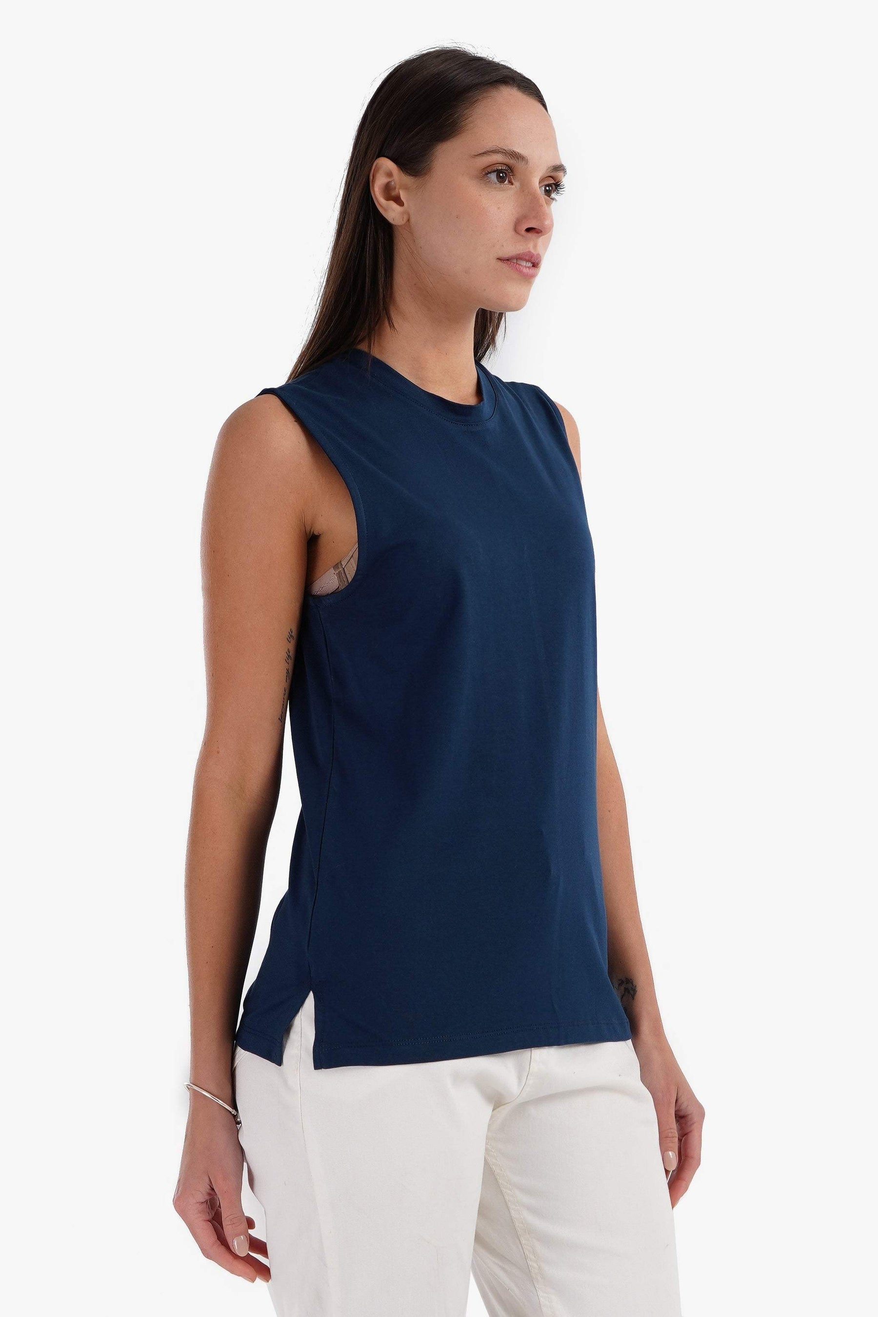 Cotton Soft Sleeveless T-Shirt - Carina - كارينا