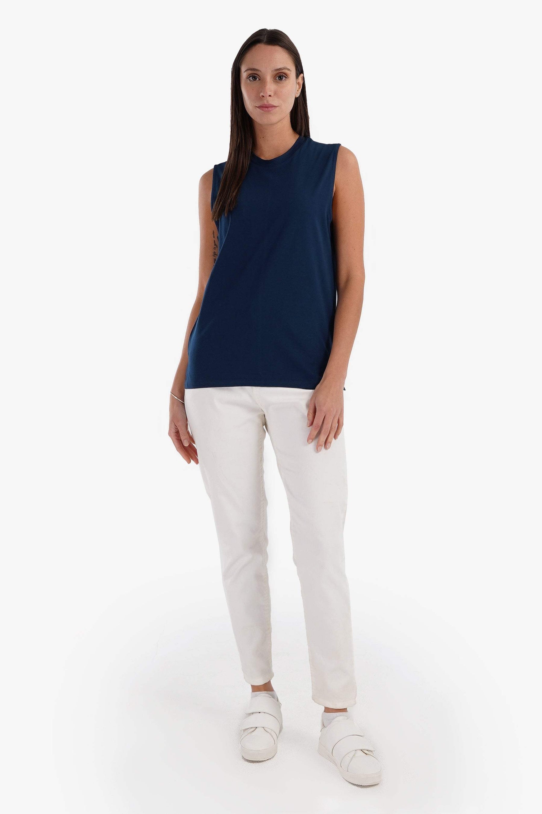 Cotton Soft Sleeveless T-Shirt - Carina - كارينا