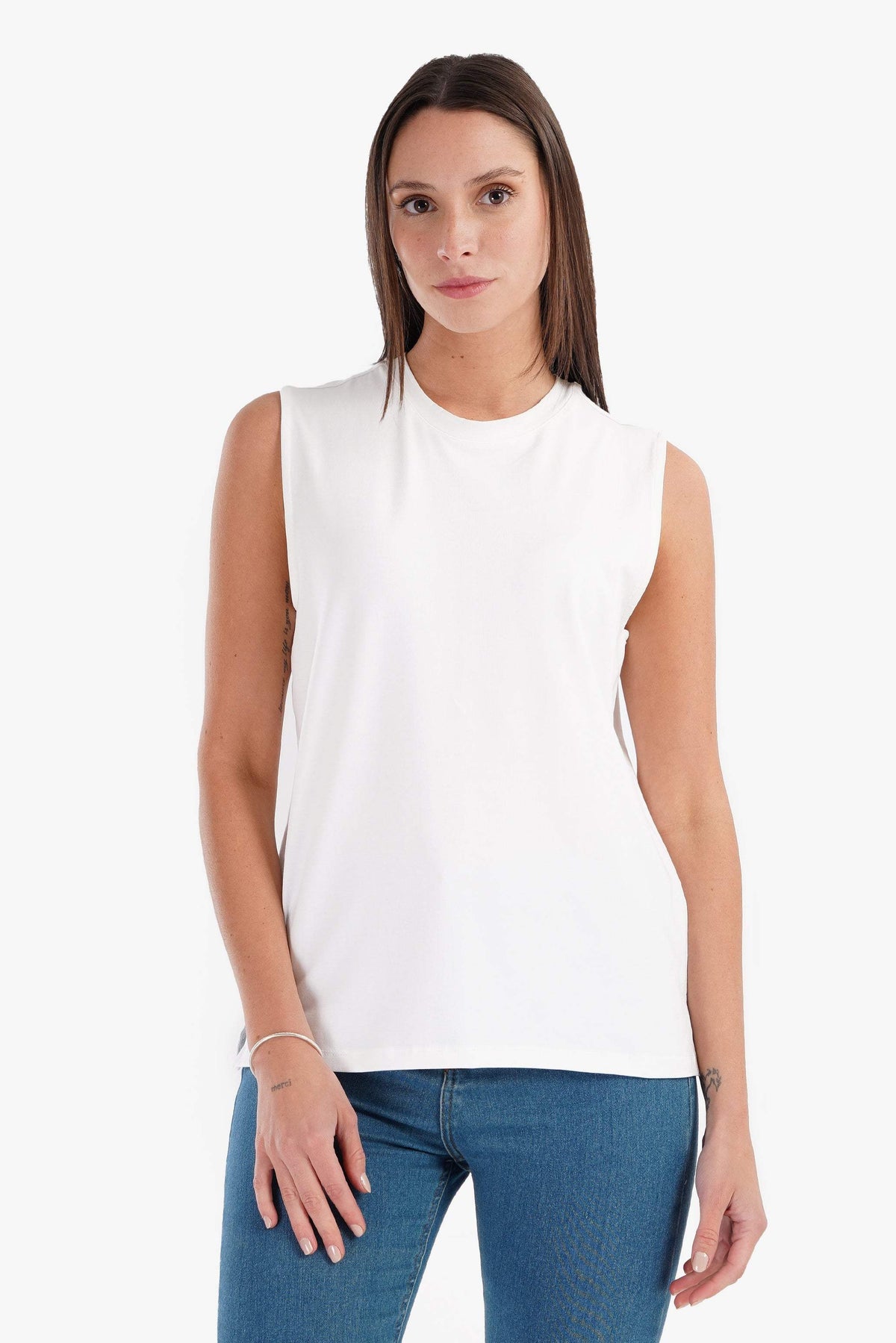 Cotton Soft Sleeveless T-Shirt - Carina - كارينا