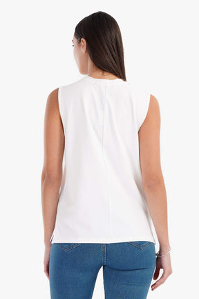 Cotton Soft Sleeveless T-Shirt - Carina - كارينا