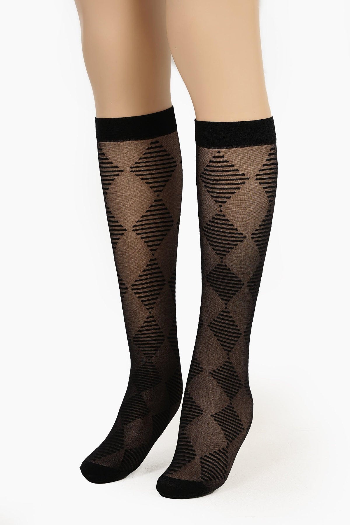 Diamonds Knee High Socks - Carina - كارينا