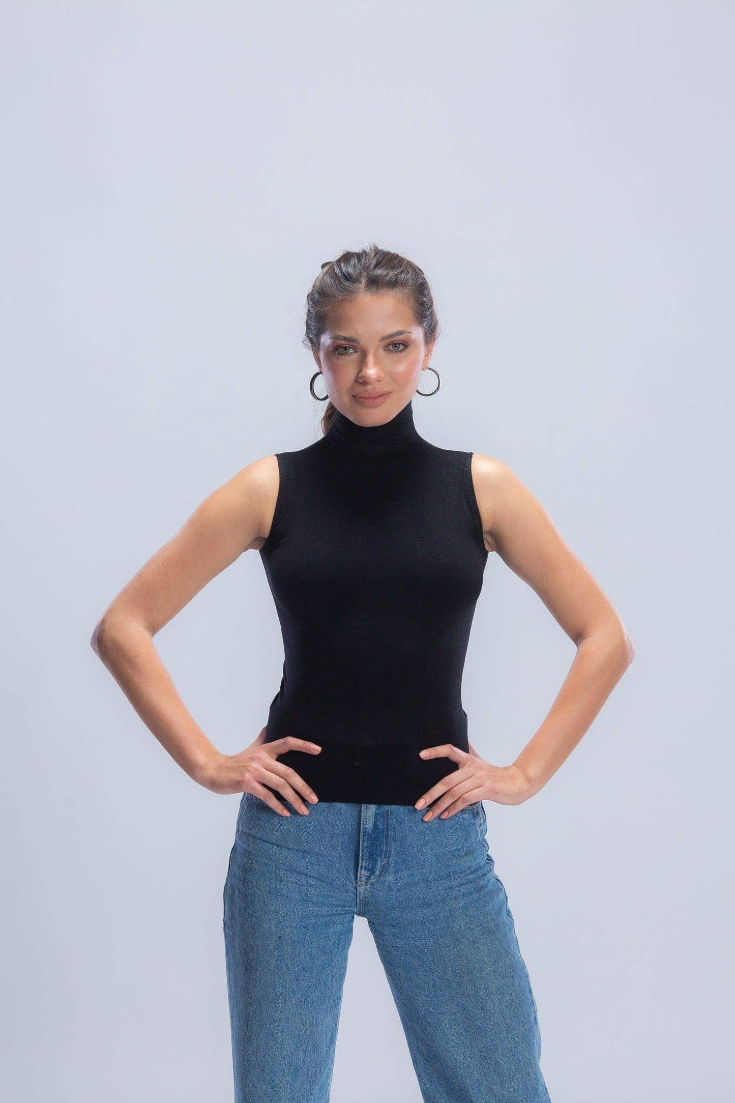 High Neck Sleeveless Top - Carina - كارينا