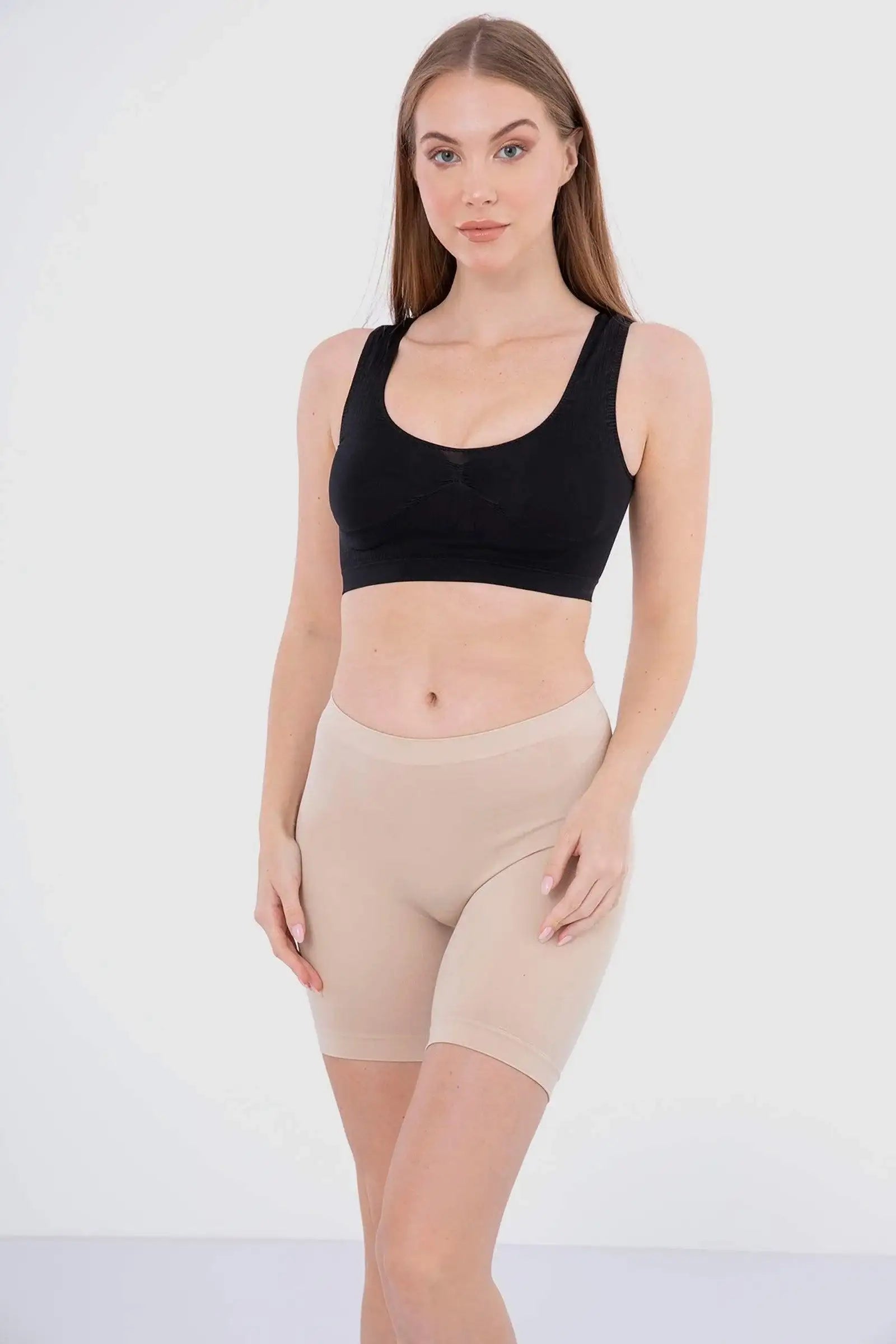 Microfiber Mid Thigh Shorts - Carina - كارينا