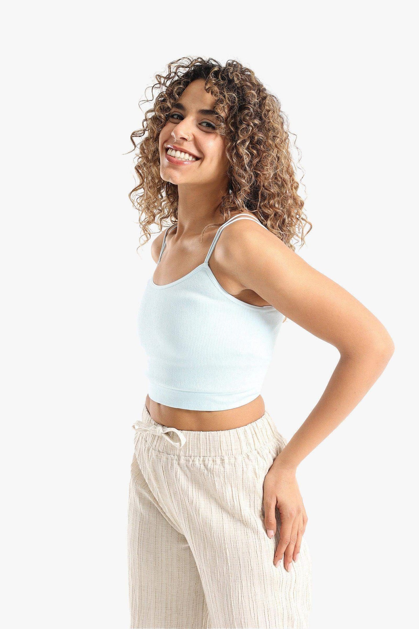 Cotton Spaghetti Straps Top