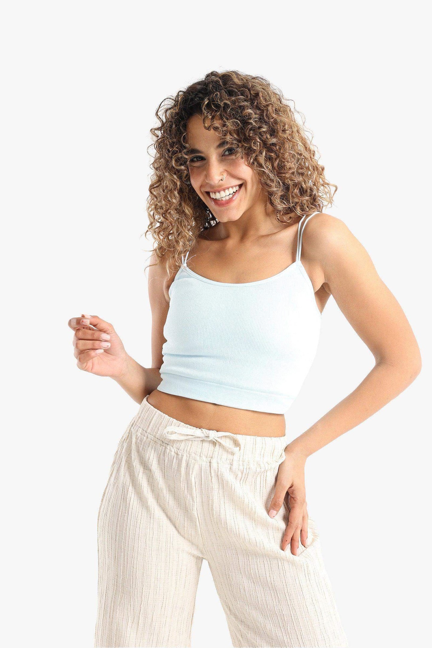 Cotton Spaghetti Straps Top