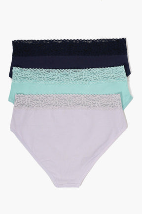 Pack of 3 Brief Panties with Lace - Carina - كارينا