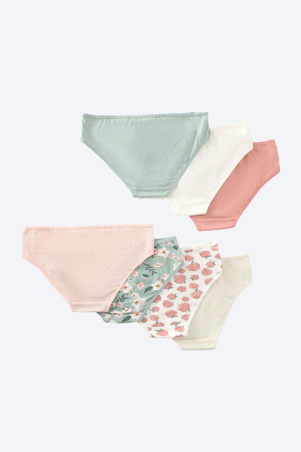 Pack of 7 Colored Brief Panties - Carina - كارينا