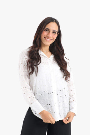 Perforated Long Sleeves Shirt - Carina - كارينا