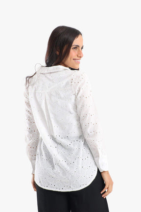 Perforated Long Sleeves Shirt - Carina - كارينا