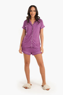 Purple Viscose Pyjama Set - Carina - كارينا