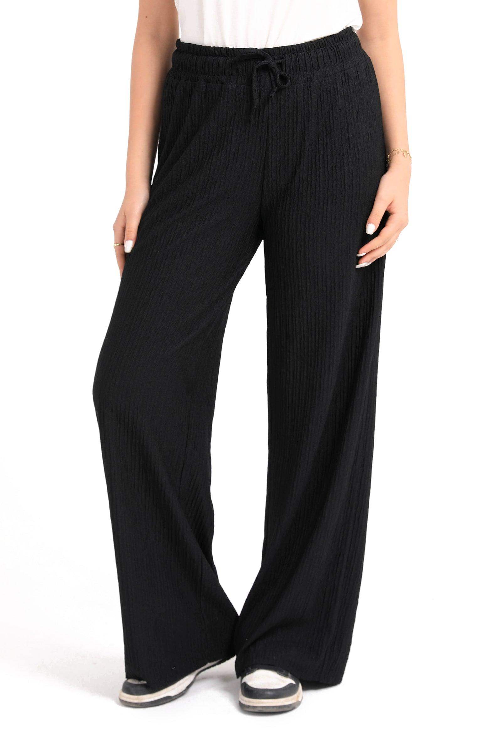 Ribbed Wide Leg Pants - Carina - كارينا